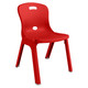 ErgoMax School Chair CEC-SCH-EMC, red plastic school chair with integrated handle cutout and circular back and seat design.