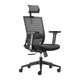 Galaxy G7 Mesh High-back Office Chair by 67, Featuring a Sleek Black Mesh Design, Adjustable Headrest, and Lumbar Support Chair with Ergonomic Seat and Armrests, on a Sturdy Five-Star Base with Casters.