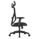 Black Pluto Mesh High-back Office Chair by 67, Featuring a Sleek Mesh Design and Adjustable Features, Showcased in a Side View with a High Backrest and Five-Star Base with Casters, Embodying Comfort and Modern Style as a High-back Chair.