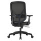 Black Pluto Mesh Medium-back Office Chair by 67, Featuring a Sleek Mesh Design, Adjustable Tilt Mechanism, and Ergonomic Armrests, on a Five-Star Base with Castors, Showcasing Comfort and Functionality in a Modern Workspace Setting.