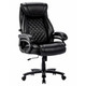 Black Leather Office Chair with Diamond-Stitched Seat and High Backrest, on a 5-star Base with Wheels, from Brand 67, Showcasing the Limo High-back Office Chair Design and Comfort Features in a Sleek, Professional Setting.