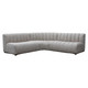 Caterpillar Double Sofa FUR-SCH-CAT, elegant L-shaped sofa with plush, textured fabric in light gray color, featuring a tufted backrest and seat for comfortable lounging.