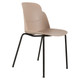 Aspen 4 Legged Restaurant Chair, beige-colored chair with four black metal legs for dining or restaurant use.