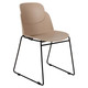 Aspen Sleigh Base Restaurant Chair, beige cushioned seat and backrest with black metal sled-style legs.