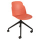 Aspen Nylon High Base Typist Office Chair, modern ergonomic office chair with orange nylon base and black caster wheels.