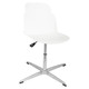 Aspen Cross Base Typist Office Chair, white ergonomic office chair with metal base and adjustable height mechanism.