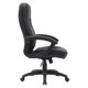 Stud High-back Office Chair, black leather executive office chair with padded armrests and adjustable height, ergonomic design for comfort and support.