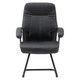 Black Office Chair with Padded Arms and Sleek Design, Featuring a Sturdy Frame, Upholstered in Black Material, Providing Comfort and Style, from the 67 Brand, Specifically the Stud Visitor Office Chair Model.