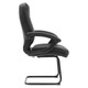 Stud Visitor Office Chair, black ergonomic office chair with padded backrest, seat, and curved armrests on a black sled base.