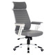 Wallstreet High-back Office Chair, modern ergonomic gray office chair with adjustable armrests, headrest, and swivel base for comfortable workspaces.