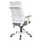 Wallstreet High-back Office Chair, ergonomic office chair featuring a white mesh backrest, adjustable headrest, and black cushioned seat with armrests, on a five-star wheeled base.