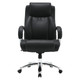 Big and Tall 500LBS High-back Office Chair, black leather ergonomic office chair with padded armrests and adjustable height with chrome base and wheels.