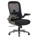 Black 67 Brand High-back Chair with Mesh Back and Armrests, Featuring a Sturdy Silver Base and Wheels, Designed for Comfort and Support, Showcasing a Sleek and Ergonomic Design.