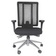 Jankz Human Ergo Medium-back Office Chair, black ergonomic office chair with mesh backrest, cushioned seat, adjustable armrests, and five-wheel chrome base for from JOC-MCH-CH9101.