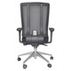 Jankz Human Ergo Medium-back Office Chair, ergonomic black mesh office chair with adjustable armrests and a silver base with caster wheels