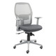 Airo Medium-back Office Chair Grey, ergonomic office chair with a grey mesh backrest, black cushioned seat, adjustable armrests, and a sturdy base with wheels.