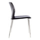 Alfa Polymer Four Legged Side Chair, Black Plastic Seat and Backrest with Metal Legs.