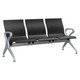Polyurethane Airport Bench | JOC-ABC-POL, modern black polyurethane seating with armrests and sturdy metal frame for airport waiting areas.