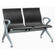 Polyurethane Airport Bench | JOC-ABC-POL, modern black seat with metal armrests and sturdy legs suitable for airport waiting areas.