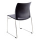 Alfa Polymer Sleigh-base Side Chair, black side chair with a sleek polymer seat and backrest, supported by a chrome sled base for modern office or conference room seating.