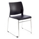 Alfa Polymer Sleigh-Base Side Chair by Office Stock South Africa, Featuring a Sleek Black Seat and Backrest with a Sturdy Silver Metal Frame, Ideal for Indoor Outdoor Seating Solutions with a Modern Aesthetic.