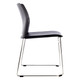 Alfa Polymer Sleigh-base Side Chair, modern black side chair with a sleigh-style base and chrome legs.