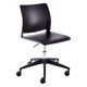 Alfa Polymer Swivel-only Side Chair Without Arms, black modern office chair with adjustable height and five-wheel base for mobility.