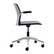 Alfa Polymer Swivel-only Side Chair With Arms, modern office chair with black seat and backrest, chrome base with wheels, and adjustable height, TEC-MCH-ALFP130.