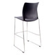 Alfa Polymer Bar Stool, modern black and silver bar stool with a sleek curved plastic seat and metal frame design.