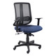 Avant Medium-back Office Chair | TEC-MCH-5040, Ergonomic Office Chair with Mesh Backrest, Blue Cushioned Seat, and Adjustable Armrests.
