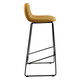 Café Barstool, modern bar stool with a wooden seat and backrest, supported by a black metal frame with footrest for bar or kitchen counter seating.