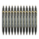 Dual Tip Permanent Marker - Black (12Pcs) 10420