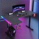 Black l Shape Gaming Desk, RGB Lighting with USB, Cup Holder & Headphone Clip