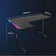 Black L Shape Gaming Desk, RGB Lighting with USB, Cup Holder & Headphone Clip