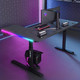 Black L Shape Gaming Desk, RGB Lighting with USB, Cup Holder & Headphone Clip