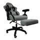 Leica Grey Gaming Chair with Massaging Cushion and Footrest (Fabric)