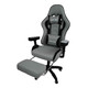 Leica Grey Gaming Chair with Massaging Cushion and Footrest (Fabric)