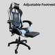 Reclining Ergonomic Gaming Chair with Adjustable Footrest & Lumbar Support - Black & White