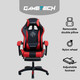 Reclining Ergonomic Gaming Chair with Adjustable Footrest & Lumbar Support - Black & Red