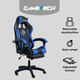 Reclining Ergonomic Gaming Chair with Adjustable Footrest & Lumbar Support - Black & Blue
