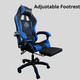 Reclining Ergonomic Gaming Chair with Adjustable Footrest & Lumbar Support - Black & Blue
