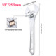 10" Chrome Plated Adjustable Spanner - Silver