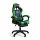 Reclining Ergonomic Gaming Chair with Adjustable Footrest & Lumbar Support – Black & Green