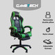 Reclining Ergonomic Gaming Chair with Adjustable Footrest & Lumbar Support – Black & Green