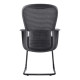 Black Mesh Office Chair with Steel Sleigh Frame, 67 Brand, C4022B Model, Ideal for South Africa Office Furniture, Featuring Ergonomic Design and Durable Construction, Presented in a Sleek Black Colour with a Sturdy Steel Base.
