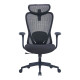 Black Mesh High-back Office Chair with Black Nylon Frame, Featuring Ergonomic Design and Adjustable Elements, from Brand 67, Showcasing a Sturdy Base and Armrests, Presented as a High-back Chair with a Sleek, Modern Aesthetic.