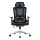 The Black Mesh with Chrome Frame High-Back Office Chair features a tall mesh back, adjustable headrest, chrome base, and smooth-rolling castors.