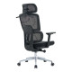 The Black Mesh with Chrome Frame High-Back Office Chair features a mesh back with adjustable headrest, 3D armrests, and a chrome base.