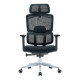 Black Mesh High-back Office Chair with Chrome Frame, Featuring Adjustable Headrest and Ergonomic Design, Ideal as a Home Office Chair, Showcasing Sleek and Modern Aesthetic with Sturdy Base and Wheels, from Brand 67, Model C4026.