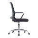 The Black Mesh with Chrome Frame Medium-Back Office Chair features a black mesh back, padded seat, and chrome star base.
